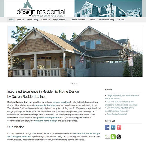 a WordPress site for Design Residential by West Design