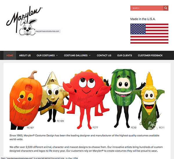 Client site - Marylen Costumes