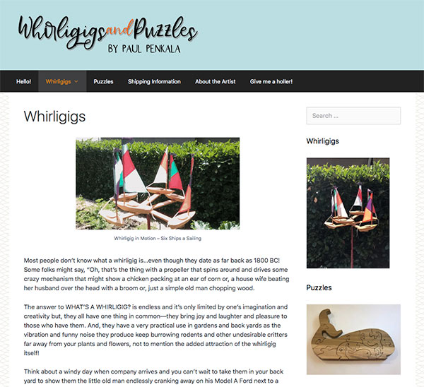 client site - Whirligigs and puzzles